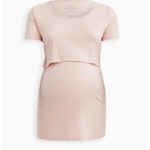 Torrid Maternity & Nursing Breastfeeding Womens12 Super Soft Cozy Baby Pink Top